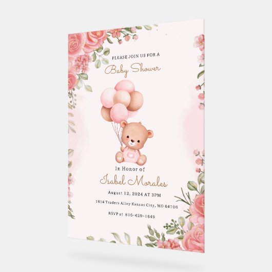 Aquarelle Eléphant mignonne Bébé Fille Douche (Angle)