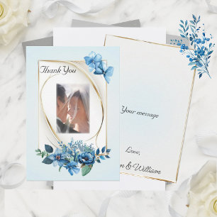 Aquarelle Emeral Floral Carte de remerciements pla