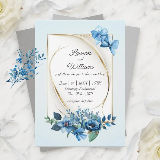Aquarelle Emerly Floral Wedding Invitation