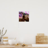 Aquarelle Emu Courtship, Poster (Cuisine)
