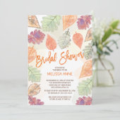 Aquarelle en chute Feuille Invitation de douche nu (Debout devant)