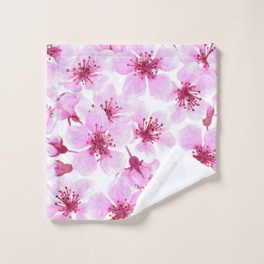 Aquarelle en fleurs de cerisier (Gant de toilette)