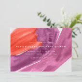 Aquarelle en gras Faire-part de mariage pourpre (Debout devant)