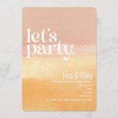 Aquarelle en gras Faisons la Faire-part de mariage (Devant)