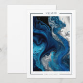 Aquarelle en marbre Aquarius Carte d'anniversaire  (Devant / Derrière)
