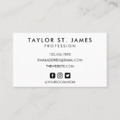 Aquarelle en marbre noir Carte de visite professio (Dos)
