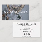 Aquarelle en marbre noir Carte de visite professio (Devant / Derrière)