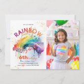 Aquarelle en or arc-en-ciel photo Invitation d'ann (Devant)