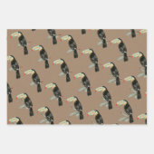 Aquarelle en papier kraft Tropical Toucan Parrots (Devant 2)