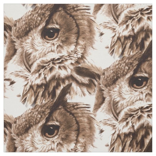 Aquarelle en tissu de face de hibou (Échantillon)