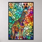 Aquarelle en verre teint Style Giraffe 2:3 Poster (Devant)