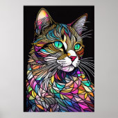 Aquarelle en verre verni Style Chat 2:3 Poster (Devant)