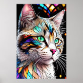 Aquarelle en verre verni Style Chat 2:3 Poster (Devant)