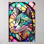 Aquarelle en verre verni Style Chat 2:3 Poster (Devant)