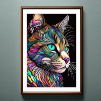 Aquarelle en verre verni Style Chat 2:3 Poster