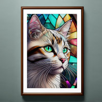 Aquarelle en verre verni Style Chat 2:3 Poster