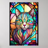 Aquarelle en verre verni Style Chat 2:3 Poster (Devant)