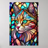 Aquarelle en verre verni Style Chat 2:3 Poster (Devant)