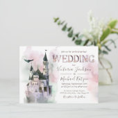 Aquarelle Enchanted Castle Faire-part de mariage (Debout devant)