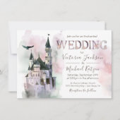 Aquarelle Enchanted Castle Faire-part de mariage (Devant)