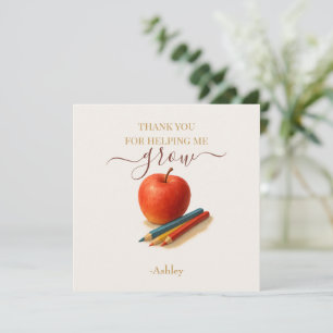 Aquarelle Enseignant Apple - Cartes de Remerciemen