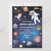 Aquarelle Espace Anniversaire Photo invitation béb (Devant)