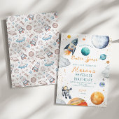 Aquarelle Espace Galaxy Invitation d'anniversaire