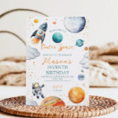 Aquarelle Espace Galaxy Invitation d'anniversaire