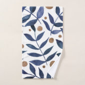 Aquarelle et baies - indigo et bebe (Serviette à main)