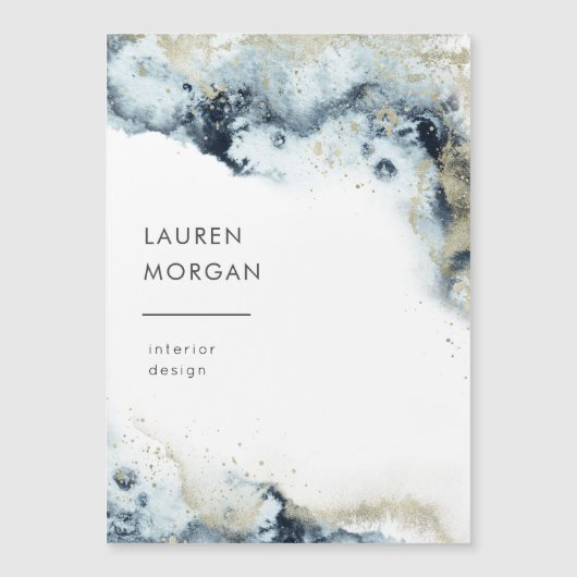 Aquarelle et Carte de visite magnétique du sable (Devant)