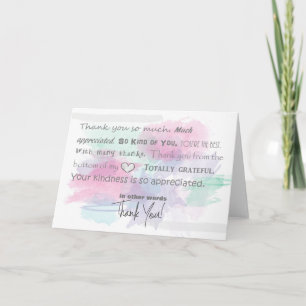 Aquarelle et Cartes de remerciements de mots