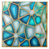 Aquarelle et cellules d'or - carreaux de céramique (Devant)