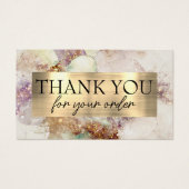 Aquarelle et feuille d'or merci carte de réduction (Devant)