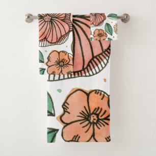 Aquarelle et fleurs d'encre - palette vintage