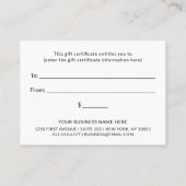 Aquarelle et marbre| Certificat cadeau (Dos)