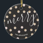 Aquarelle et or | Ornement en céramique<br><div class="desc">Accentué par des pois d'aquarelle trempés dans la parties scintillant dorée,  ce design est la façon parfaite de préserver les souvenirs de vacances. Coordination des cartes de fin de année et cartes de remerciements disponibles.</div>