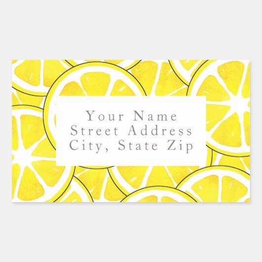 Aquarelle et stylet Étiquettes de tranches de citr (Devant)