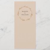 Aquarelle été boho fleur sauvage menu mariage (Dos)