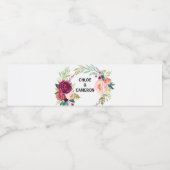 Aquarelle Été Floral Étiquette bouteille d'eau (Étiquettes simples)