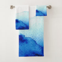 Aquarelle éthérée bleu indigo