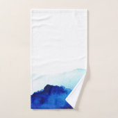 Aquarelle éthérée bleu indigo (Serviette à main)
