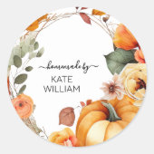 Aquarelle étiquette de thème Automne pour les arti (Devant)