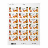 Aquarelle étiquette de thème Automne pour les arti (Feuille entière)