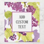 Aquarelle Étiquette de vin de raisin Ajouter votre (Étiquettes simples)