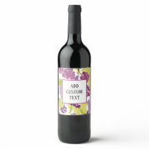 Aquarelle Étiquette de vin de raisin Ajouter votre