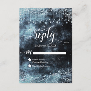 Aquarelle étoilée Galaxy Mariage Réponse RSVP