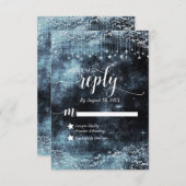 Aquarelle étoilée Galaxy Mariage Réponse RSVP (Devant / Derrière)