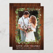 Aquarelle Eucalyptus Aimer Merci Mariage Wood (Devant / Derrière)