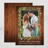 Aquarelle Eucalyptus Aimer Merci Wood Gold (Devant / Derrière)