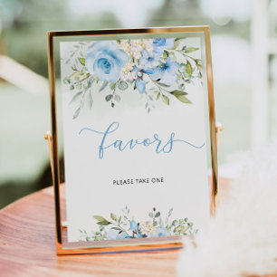 Aquarelle eucalyptus bleu floral Faveurs Poster